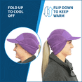 thumbnail image 3 of TrailHeads Ponytail Hat - Fleece Beanie for Women - Warm Winter Hat with Visor - Running, Hiking - Purple, 3 of 7