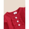 thumbnail image 5 of Bagilaanoe 3Pcs Newborn Baby Girls Christmas Clothes Long Sleeve Romper Tops + Plaid  Skirt + Headband 3M 6M 9M 12M 18M Infant Casual Skirt Set, 5 of 6