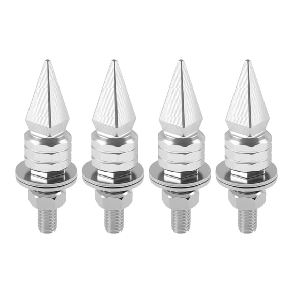 Tornillos de matrícula M6 universales para motocicletas Unique Bargains de 5.4 cm, kit de tornos de matrícula antirrobo de aleación de aluminio tono plateado, 4 piezas