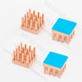 thumbnail image 4 of 20pcs 10x10x7mm Square Pure Copper Pin Fins Heatsink Radiator Cooler With Thermal Tape For Electronics IC CPU AMD With Pad, 4 of 5