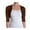 Brown, variant on Junior's Sheer Chiffon Bolero Shrug Jacket Cardigan 3/4 Sleeve (Charcoal, Large)