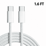 USB C Cable Fast Charging, Long Nylon Braided Type C to Type C Charger Cord with 60W Power Delivery, Durable Charging Cable, White