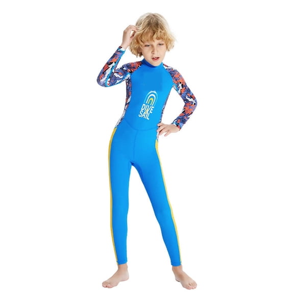 Shadoumai Boys Long Sleeve Sun Rash Guard Swimwear Wetsuit For Kids Outdoor Surfing Snorkeling