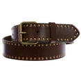thumbnail image 2 of Genuine Vintage Retro Circle Studded Leather Belt - Interchangeable buckle, 2 of 4