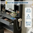 thumbnail image 3 of Makeup Vanity with LED Mirror & Stool, USB/Type-C Outlets, 3 Light Modes, and Storage Drawers for Bedroom, 3 of 7