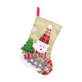 thumbnail image 2 of BSJJY Linen Medium Snowman Christmas Stockings,9In Size Candy Stockings,Christmas Tree Ornaments Gift Bag,1PCS, 2 of 2