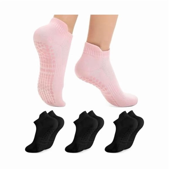 Eryueer Grip Pilates Socks, Yoga Socks with Grips for Women Non Slip