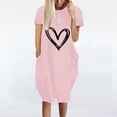 thumbnail image 1 of Robe d'Été pour Femmes 2024 Mode Grande Taille Décontractée Ample Imprimée Robe Manches Courtes Col en V Robe 50 % de Réduction!, 1 of 5