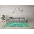 thumbnail image 3 of Ahgly Company Machine Washable Indoor Rectangle Persian Turquoise Blue Traditional Area Rugs, 3' x 5', 3 of 4