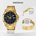 thumbnail image 4 of Reloj Casio Mtpvd01g 1c Hombre Acero Inoxidable Fechador Correa Dorado Bisel Dorado Fondo Negro, 4 of 8