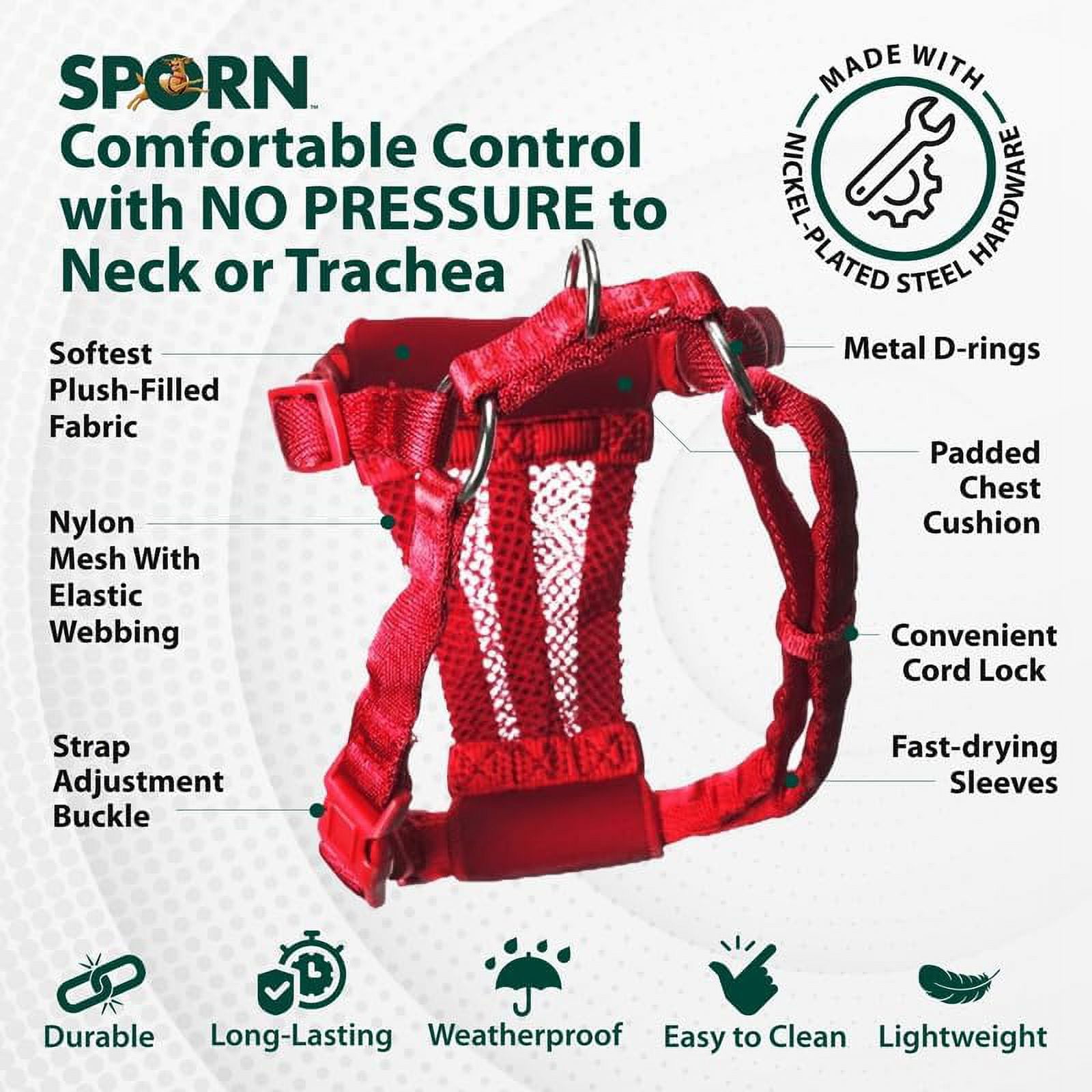Harnais Pour Chien Sporn Comfort De Taille Moyenne, Harnais Pour Chien En Maille Élastique Rembourrée Rouge Durable, Harnais Pour Chien Respirant Et Confortable
