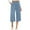 Blue, variant on GEWSEY Capri Pants for Women Casual Summer Dressy Pull On Stretch High Waisted Crop Work Leggings with Pockets (Blue, M)