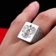 thumbnail image 5 of K-KED Double Head Eagle Pattern Emblem Ring Stainless Steel Men's Federal Ring Biker-7, 5 of 6