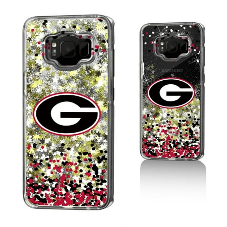 Georgia Bulldogs Cell Phone Cover - UGA Georgia Bulldogs Confetti Glitter Case for Galaxy S8