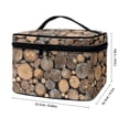 thumbnail image 6 of HELLHERO Wooden Log Stack Double Zipper Cosmetic Bag with Brush Slots for Girls Desktop Neatness Beauty Brush Holder Storage Pockets, 6 of 6