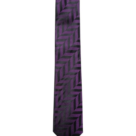 Alfani Mens Geometric Self-tied Necktie, Purple, One Size