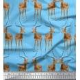 thumbnail image 1 of Soimoi Poly Georgette Fabric Deer Animal Print Fabric by Yard 42 Inch Wide, 1 of 3