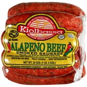 Angle View: Kiolbassa Jalapeno Beef Smoked Sausage, 20 Oz.