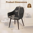 thumbnail image 3 of Costway Dining Chairs Set of 2 Upholstered Accent Chairs with Comfy Padded Backrest Dark Gray, 3 of 9