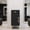 Black, variant on BarberPub 15.7"W x 35.4"H Black Free-Standing Storage Cabinet, Hair Stylist Station for Tools Storage