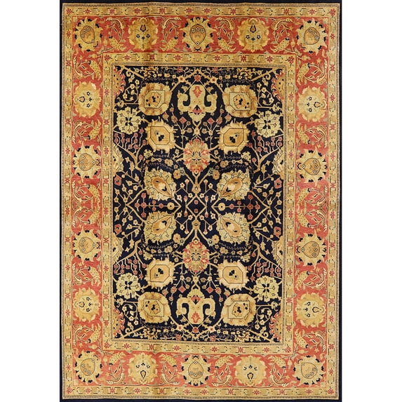 Ahgly Company Machine Washable Indoor Rectangle Industrial Modern Red Brown Area Rugs, 5' x 7'