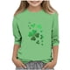 thumbnail image 1 of Blusas y camisas de manga larga y cuello redondo para niños con estampado del Día de San Patricio, manga 3/4/cuello redondo tres cuartos, parte inferior y superior para niños, parte superior de poliés, 1 of 4