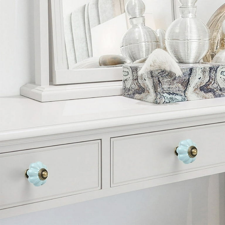 Blue Ceramic Knobs 6 Pack - Pumpkin Cabinet Knobs Retro Dresser Knobs -  Vintage Drawer Pulls with Screws for Closet Drawer Cupboard Cabinet and DIY  Home Project - Walmart.com