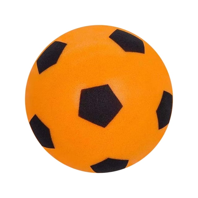 Orange 18Cm Plastic Silent Mute Ball For Kids Indoor Football Sports Racket Toy Baby Sponge Frame