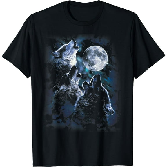 Wolf Howling At The Moon Wildlife Wolves Lovers Unisex T-Shirt for Men Women Kids Toddler