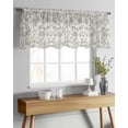 thumbnail image 4 of Farmhouse Sage Green Sheer Curtains Valances for Windows Vintage Flower Leaf Botanical Chiffon Kitchen Valances for Cafe, Rod Pocket Voile Window Treatments Curtains for Living Room Bedroom, 42"x12", 4 of 9