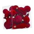 thumbnail image 3 of 28 adornos navideños de bolas, colgantes de decoración navideña, adornos flocados para fiestas de aniversario de Acción de , suministros para Rojo, 3 of 9