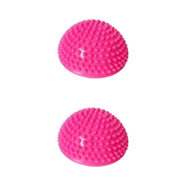 Wosthever Pelotas de yoga para entrenamiento de fuerza flexibles y efectivas fabricadas con pelotas de yoga semicirculares de PVC Rosa roja 2Conjunto