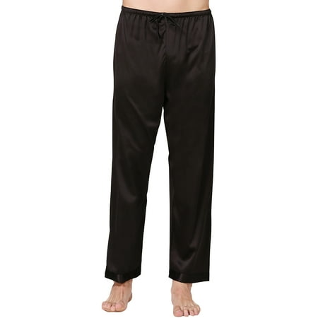 

Men With Drawstring Sleep Bottoms Pajamas Pants Solid Elastic Waist Polyester