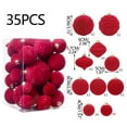 thumbnail image 3 of Axiiglly 35Pcs Christmas Balls Ornaments, Shatterproof Velvet Christmas Balls Set for Xmas Trees Hanging Balls Decorations, Home Holiday Party Indoor Outdoor Decor(Multi-Size, Burgundy), 3 of 5