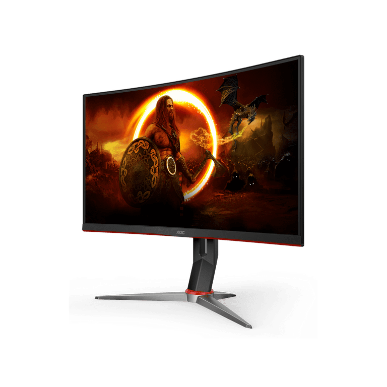 AOC 27 Curved Frameless Ultra-Fast Gaming Monitor, FHD 1080p, 0.5ms 240Hz,  FreeSync, HDMI/DP/VGA, Height Adjustable, 3-Year Zero Dead Pixel Guarantee,  Black, 27 FHD Curved (C27G2Z) 