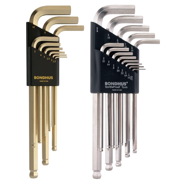 Set 22 BriteGuard and GoldGuard Ball End L-Wrench in/MM