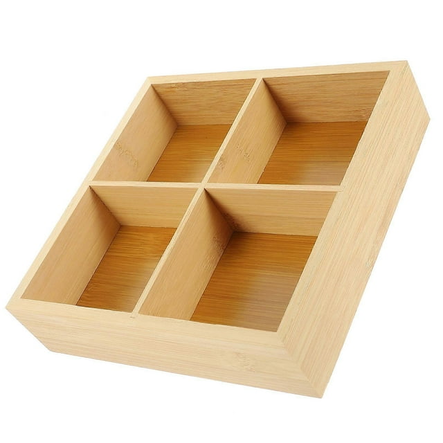 Divided Serving Case for Storage Safe Light Yellow 4 Compartment Snack Organizer