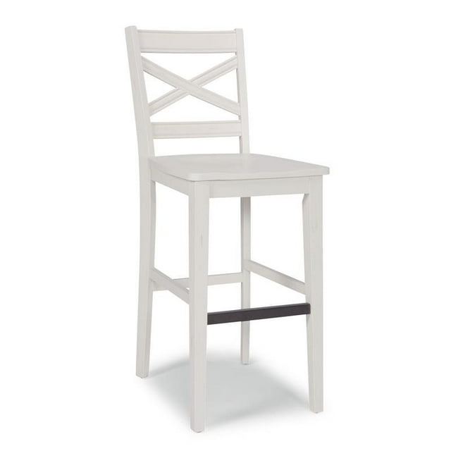 Homestyles Seaside Lodge Wood Bar Stool in Off White
