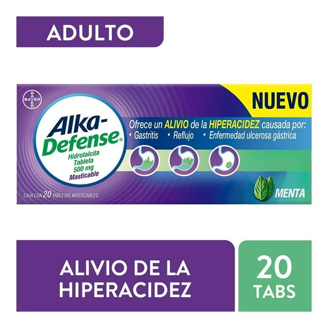 Alka-Seltzer Defense Hidrotalcita 500 mg sabor menta 20 tabletas masticables