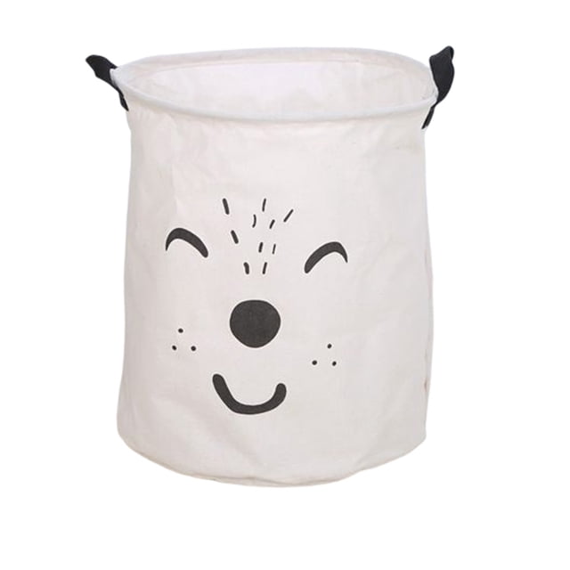 Cesto plegable impermeable para la colada, gran capacidad, algodón, lino, artículos diversos para niños, bolsa de estilo bonito, organización Almacenamiento y organización del hogar Blanco/M Bewildely HA082397-04