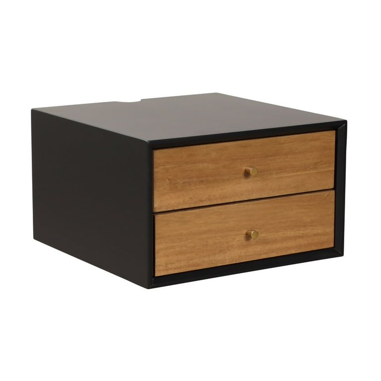 Black floating 2024 nightstand with drawer