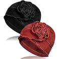 thumbnail image 1 of AIPESL 2 Pcs Turban en Coton pour Chimiothérapie, Bonnet Élastique Doux pour Femmes avec Perte de Cheveux, 1 of 7
