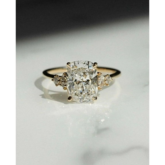 Jewelerix Pave Cushion Cut Ring 1.50 CT Moissanite Diamond Engagement Ring Unique Comfort Fit Wedding Promise Rings