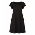 thumbnail image 4 of White Mark Women's Plus Size Crew Neck Ruffle Sleeve Dress, 4 of 6
