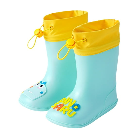 TOWED22 Toddler Rain Boots for Girls Cartoon Dinosaur Children Rain Boots Non Slip Kids Rainboots (C, 8 )