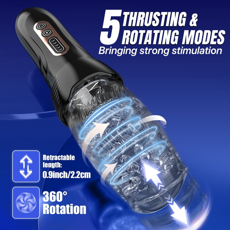 Automatic Male Masturbator with 5 Thrusting & Rotating & 10 Vibrating Modes, 3D Texture, Plastic and TPE, for Him, Single Piece, Blue - Walmart.com Automatic Male Masturbator with 5 Thrusting & Rotating & 10 Vibrating Modes, 3D Texture, Plastic and TPE, for Him, Single Piece, Blue - Walmart.com