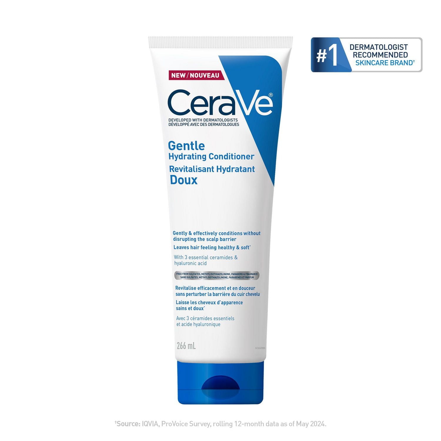CeraVe Hydrating Hair Conditioner for Men & Women, Gently Cleanses without Stripping Moisture, Leaves Hair Feeling Healthy & Soft, 266mL, For Soft & Healthy Hair