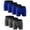 7PK=BLUE x4+D GY x3, variant on 7PK Performance Mens Boxer Briefs Polyester Underwear Size Small M Large XL XXL