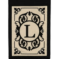 Evergreen Flag Cambridge Chic Letter L Monogram Applique Garden Flag - 12.5" Wide x 18" High