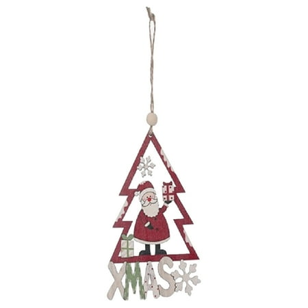 

MIARHB Decorative wooden pendant cartoon Santa Claus decoration pendant 3pc